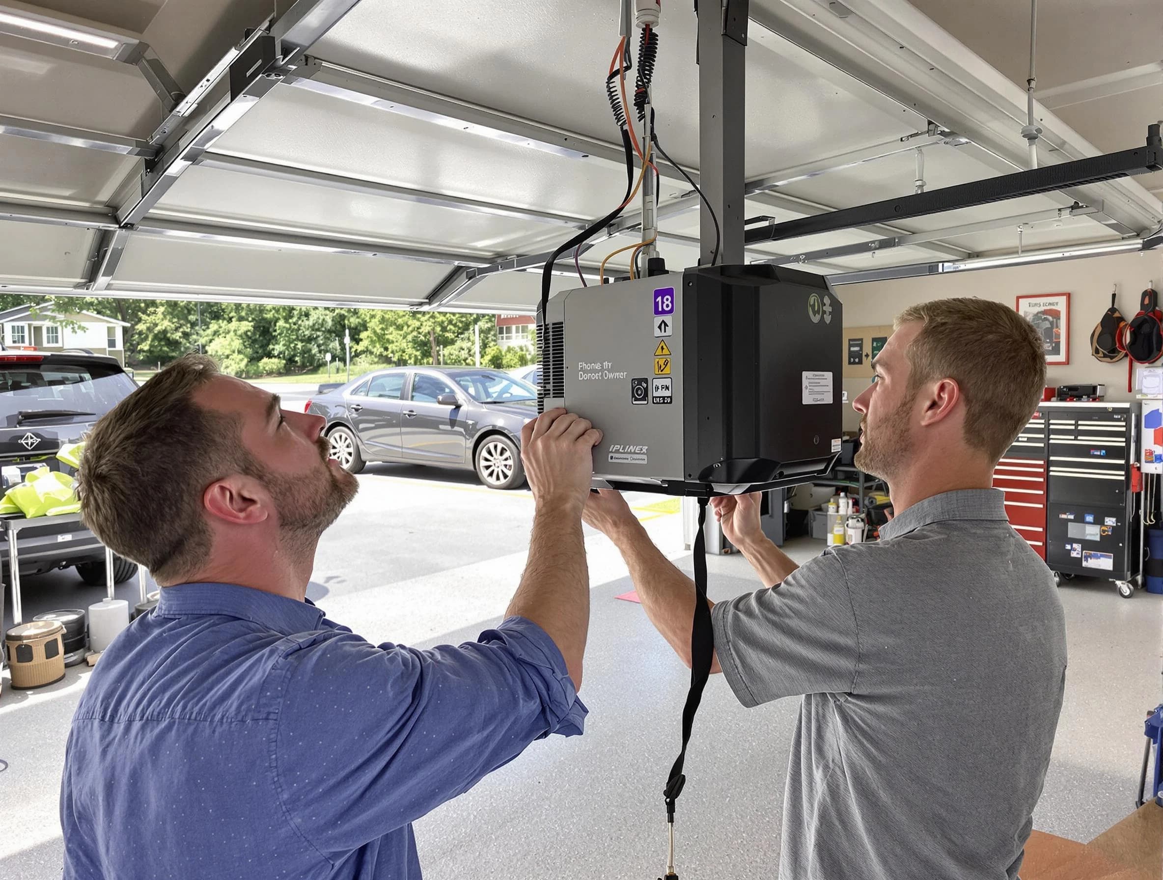 Calabasas Garage Door Repair technician installing garage door opener in Calabasas