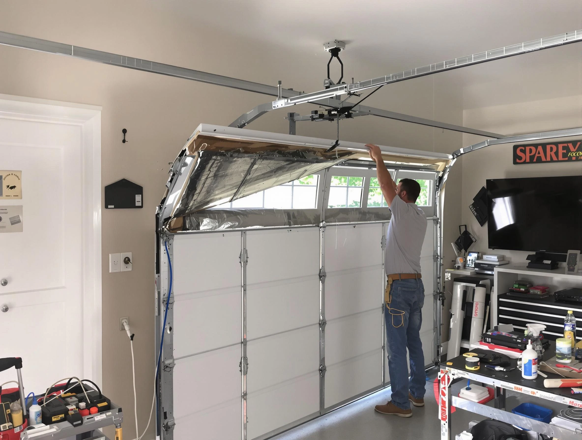 Garage door section replacement by Calabasas Garage Door Repair in Calabasas